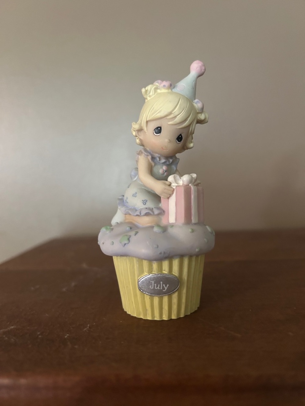 Precious Moments Pastel Birthday Cupcake Figurine - July